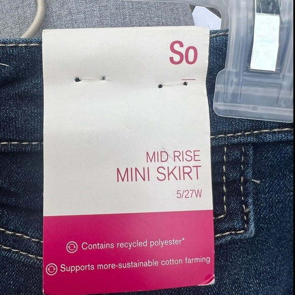 SO Blue Women Denim Mid Rise Mini Skirt Size 5/27 - Picture 3 of 6